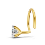 0.1 Carat Lab Grown Diamond Classic Trio-Prong Nosepin | 14K Yellow Gold (Wire)