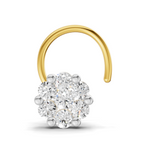0.18 Carat Lab Grown Diamond Delicate Petal Cluster Nosepin | 14K Yellow Gold (Wire)