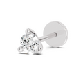0.06 Carat Lab Grown Diamond Round Shape Solitaire Nosepin | 14K White Gold (Screw)