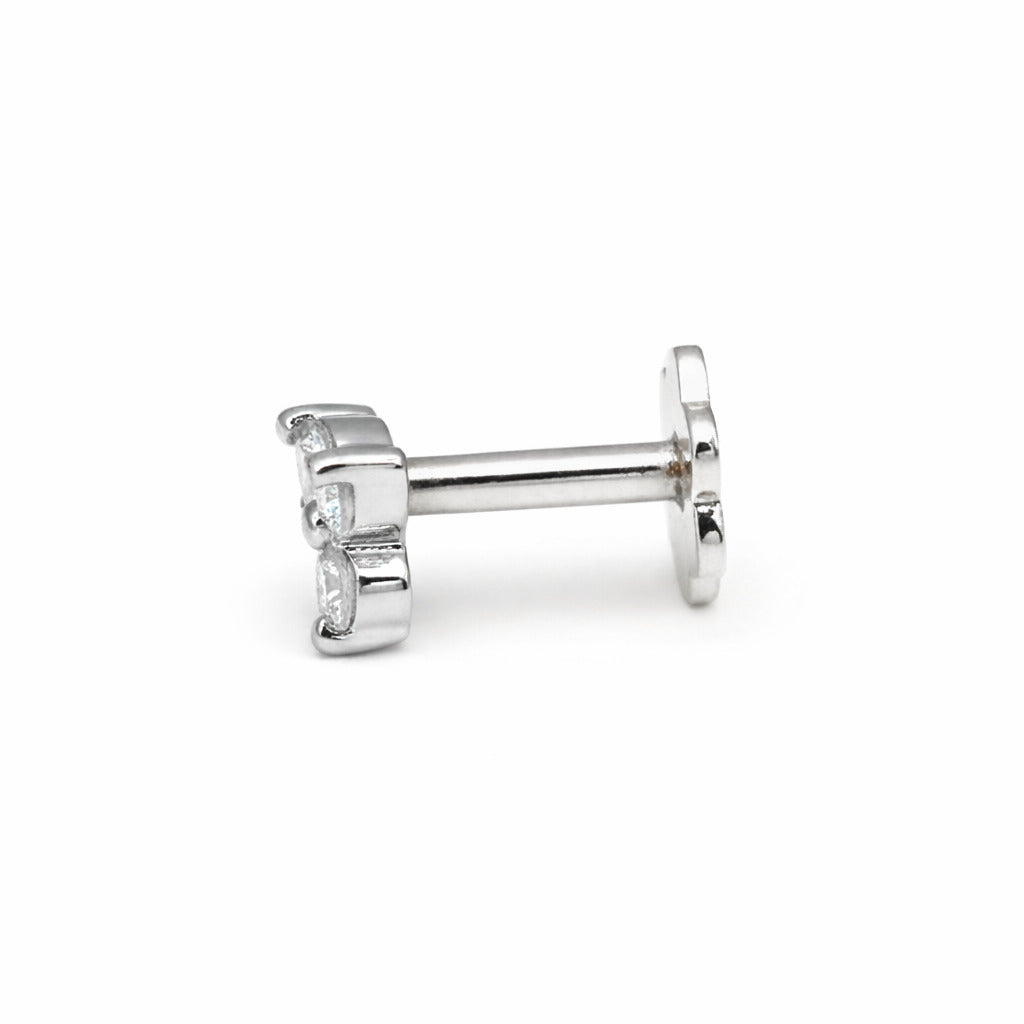 0.03 Carat Lab Grown Diamond Celeste Trio Nosepin | 14K White Gold (Screw)