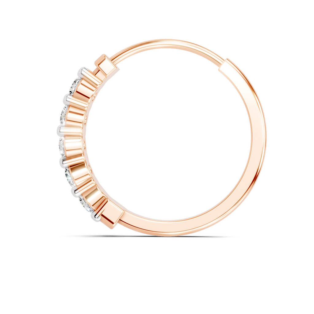 0.06 Carat Lab Grown Diamond Luna Round Hoop Nosepin | 14K Rose Gold (Screw)