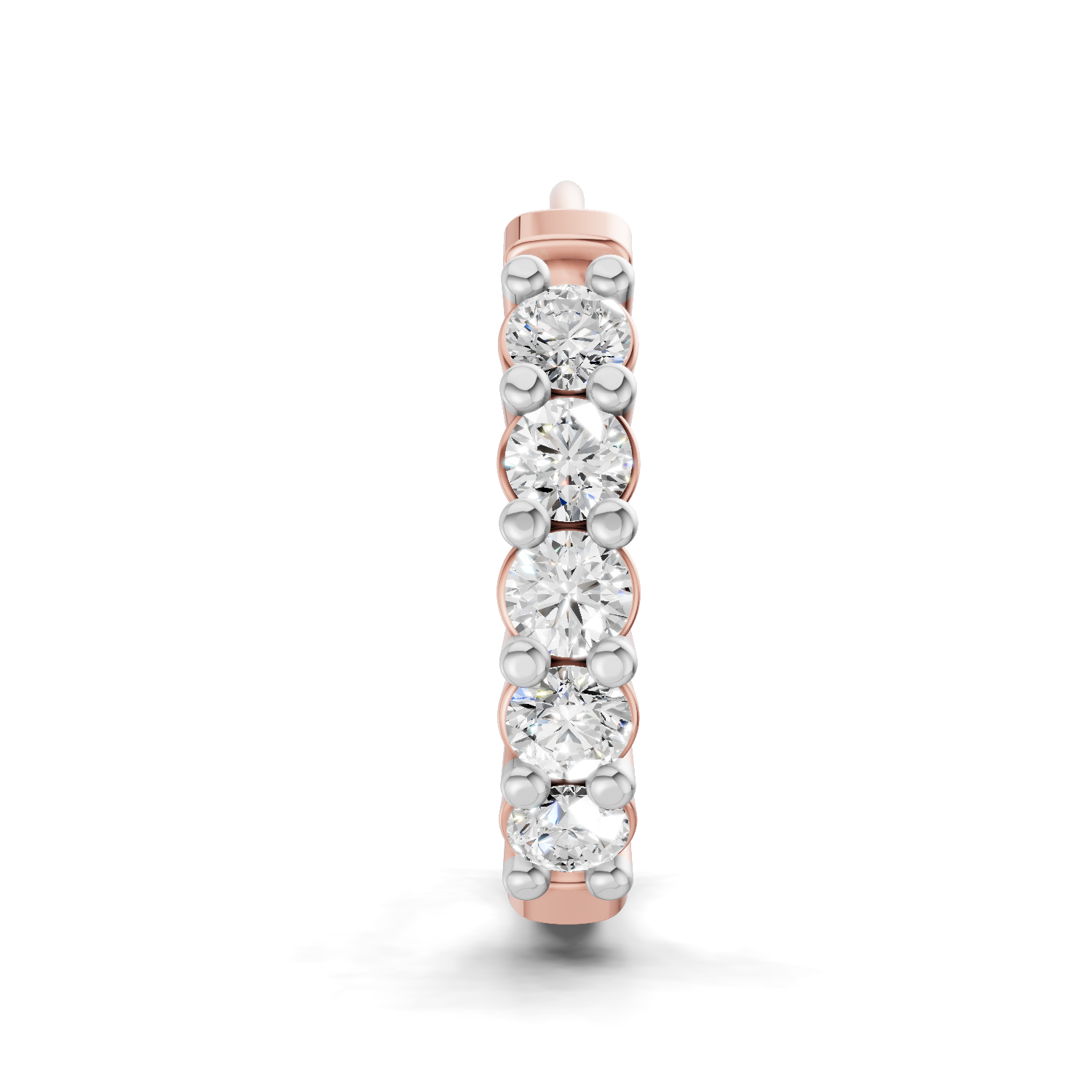 0.06 Carat Lab Grown Diamond Luna Round Hoop Nosepin | 14K Rose Gold (Screw)