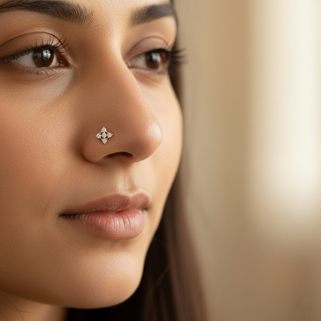 0.15 Carat Lab Grown Diamond Sitara Nosepin | 14K Yellow Gold (Screw)