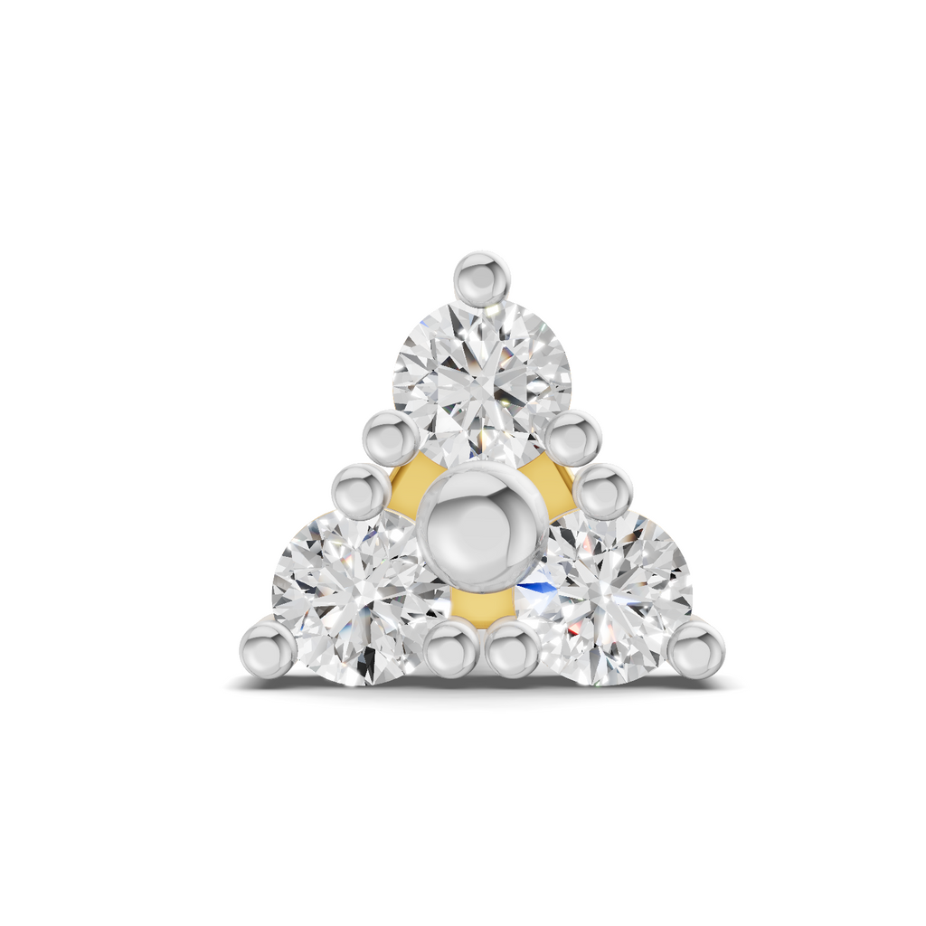 0.09 Carat Lab Grown Diamond Nova Trio Nosepin | 14K Yellow Gold (Screw)