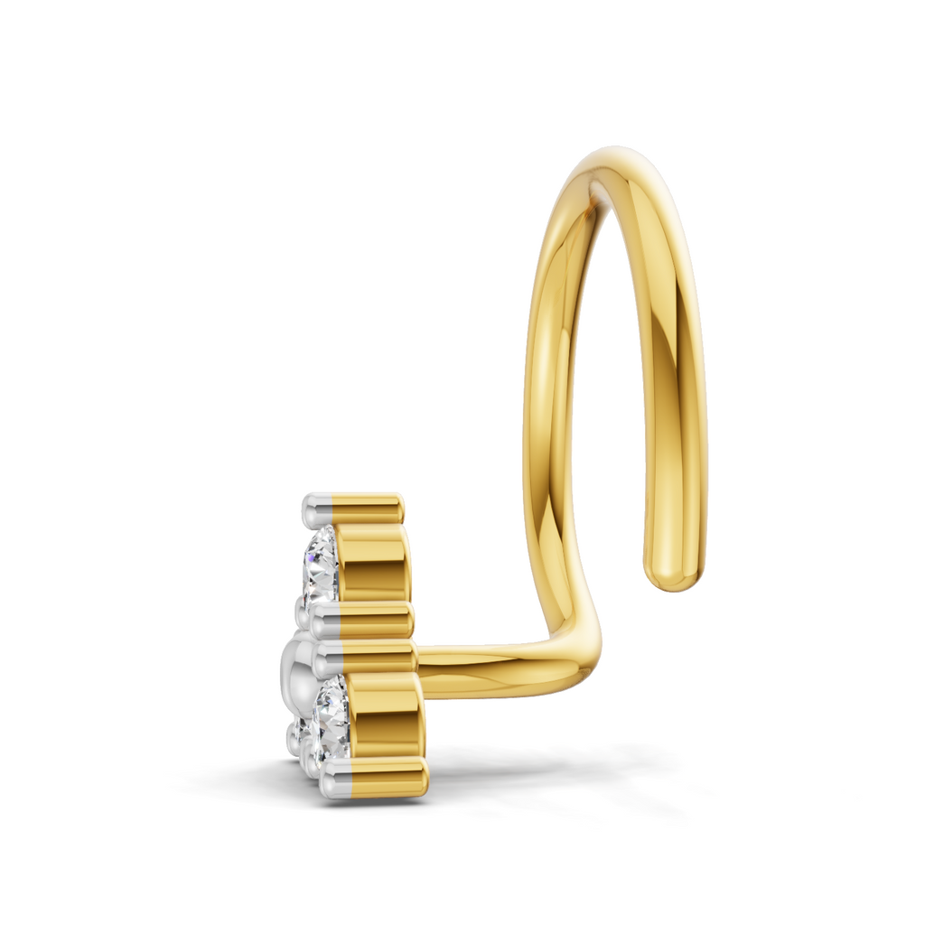 0.09 Carat Lab Grown Diamond Nova Trio Nosepin | 14K Yellow Gold (Wire)