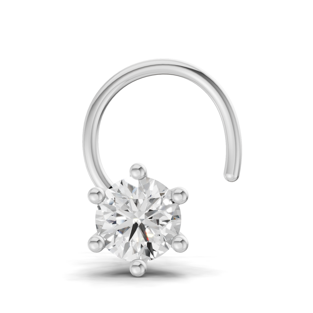 0.25 Carat Lab Grown Diamond Clara Solitaire Nosepin | 14K White Gold (Wire)