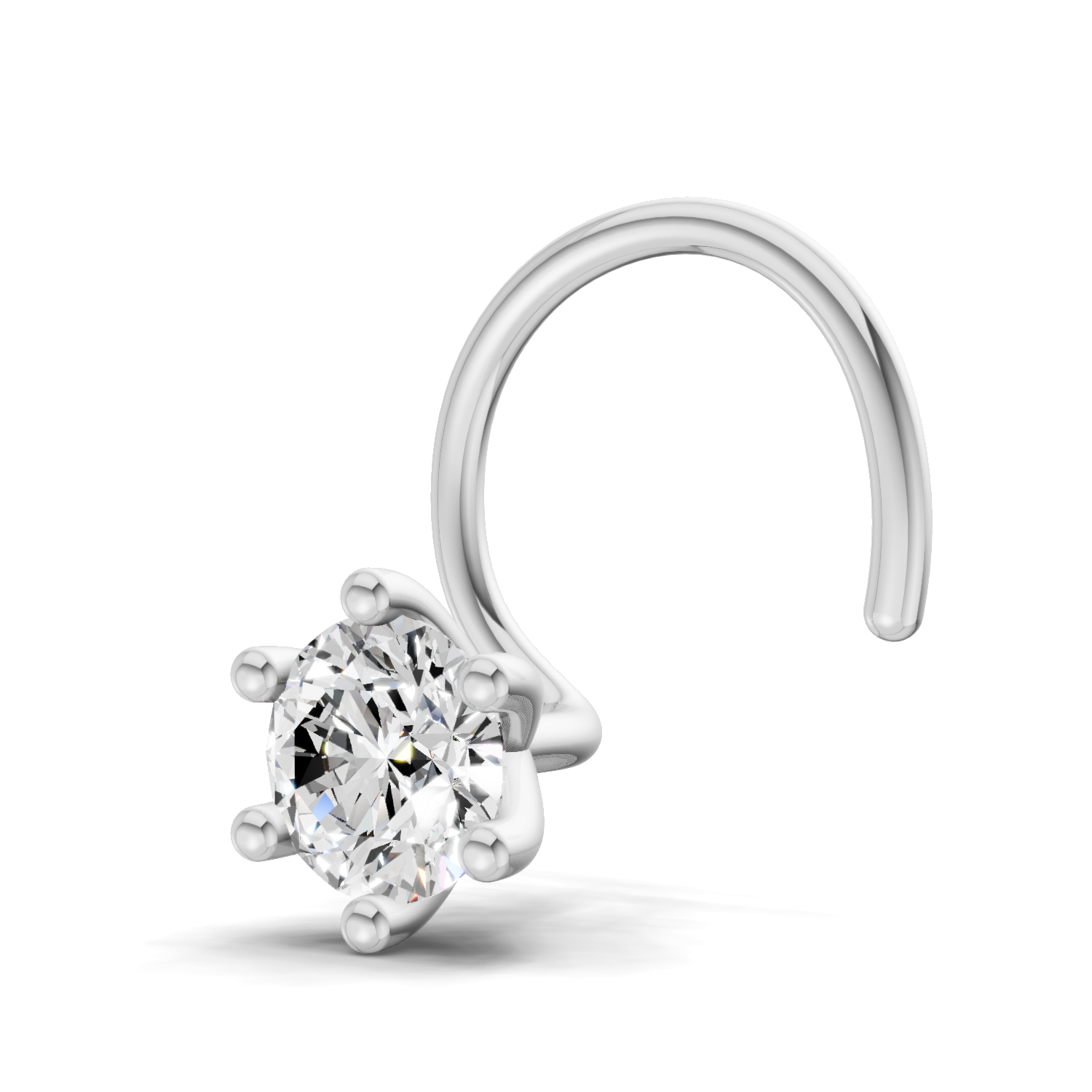 0.25 Carat Lab Grown Diamond Clara Solitaire Nosepin | 14K White Gold (Wire)
