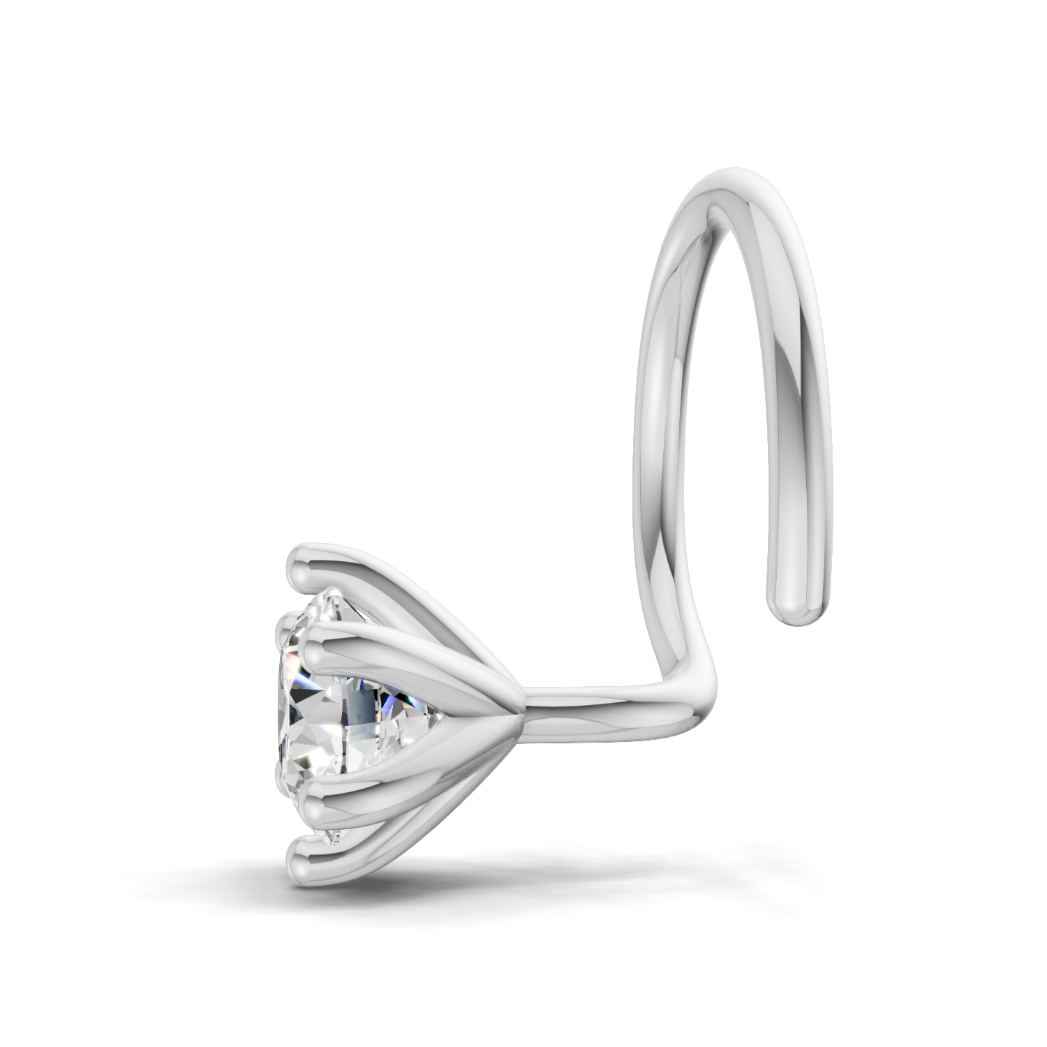 0.25 Carat Lab Grown Diamond Clara Solitaire Nosepin | 14K White Gold (Wire)