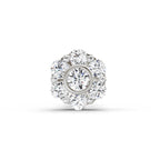 0.11 Ct Floral Stud Round Shape Nose Pin | 14K Yellow Gold