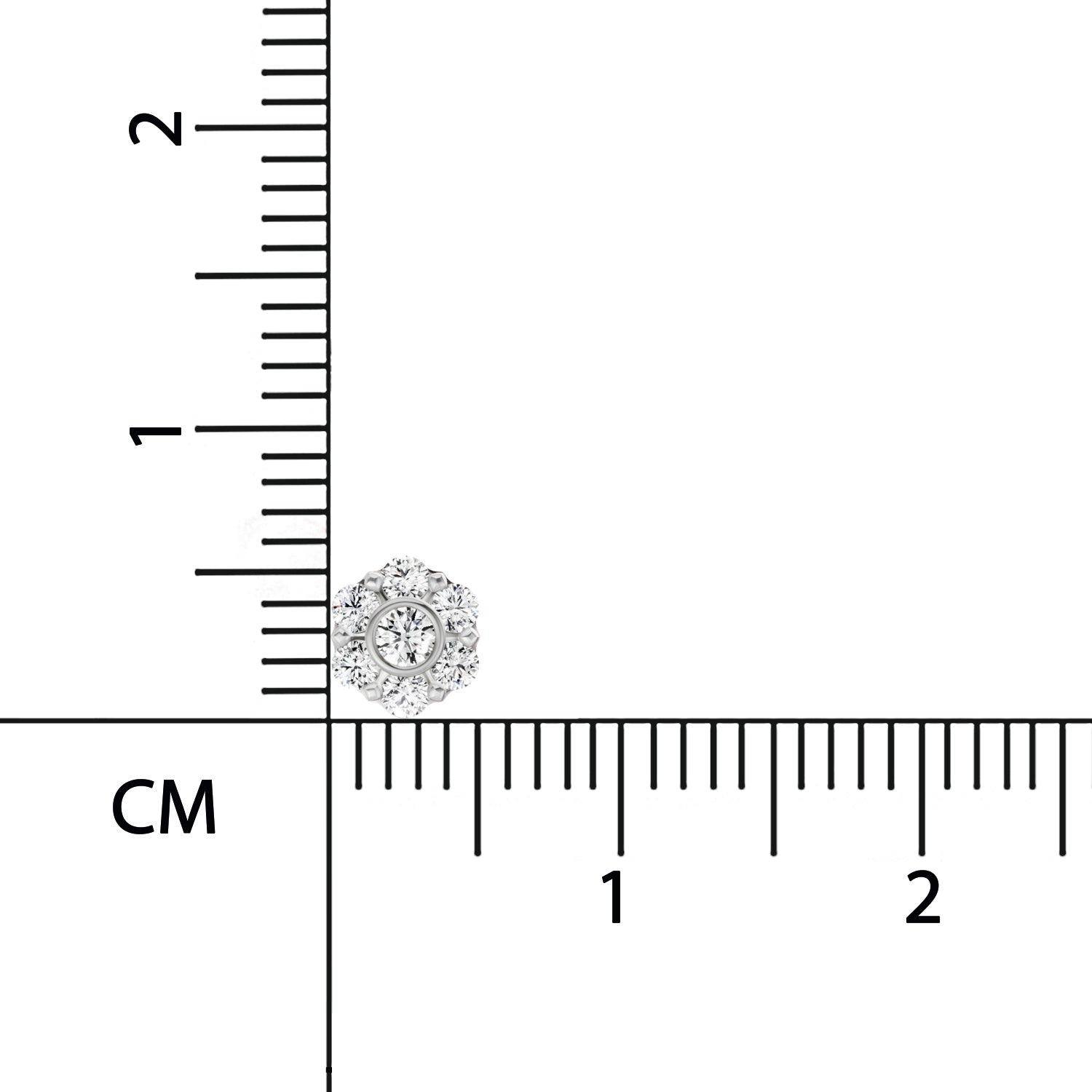 0.11 Ct Floral Stud Round Shape Nose Pin | 14K Yellow Gold