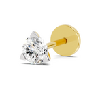 0.22 Carat Lab Grown Diamond Three Prong Solitaire Nosepin | 14K Yellow Gold (Screw)