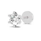 0.25 Carat Lab Grown Diamond Solitaire Nosepin | 14K White Gold (Screw)