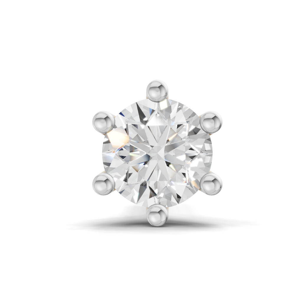 0.25 Carat Lab Grown Diamond Solitaire Nosepin | 14K White Gold (Screw)