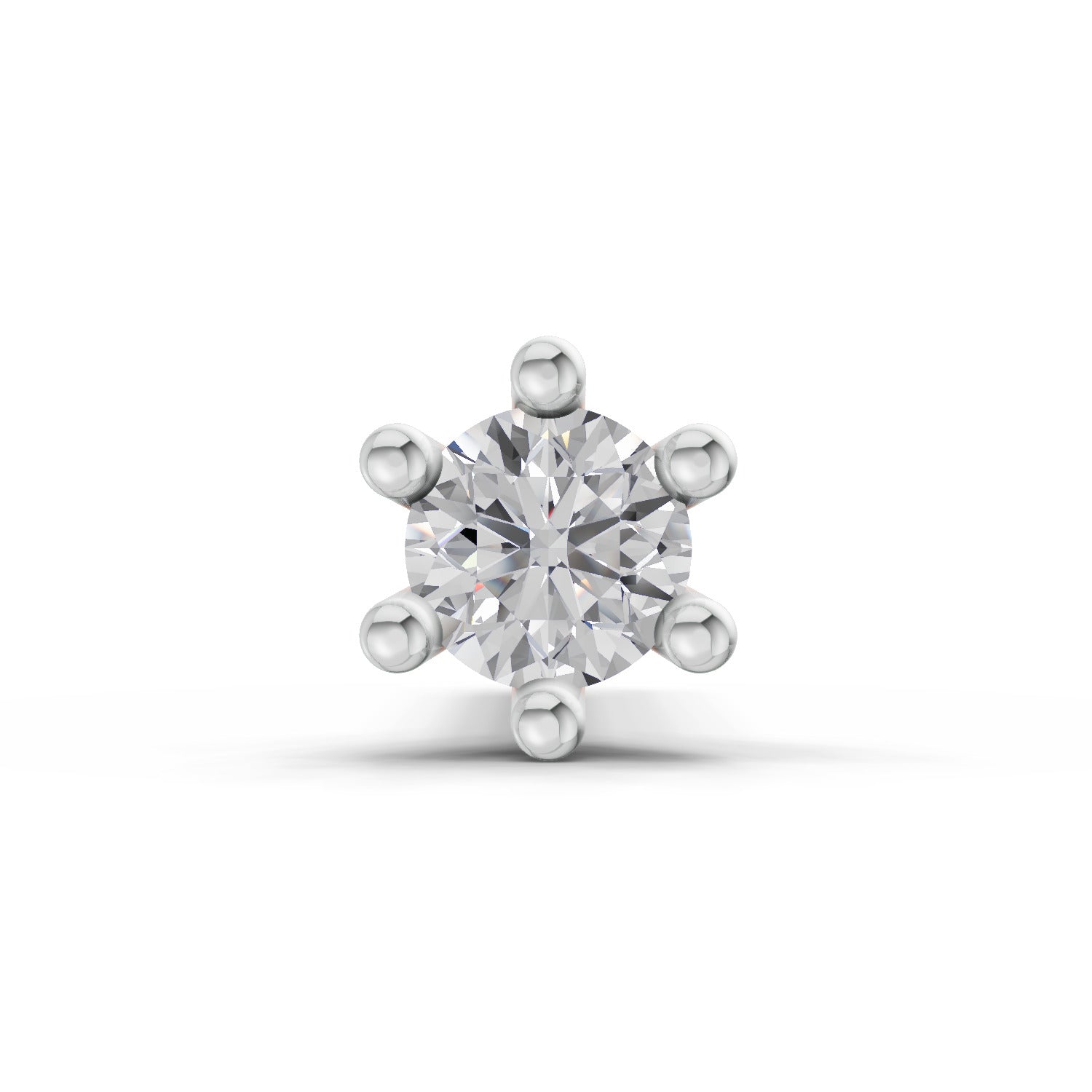 0.05 Ct Solitaire Round Shape Nose Pin | 14K Yellow Gold