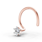 0.05 Ct Solitaire Round Shape Nose Pin | 14K Yellow Gold