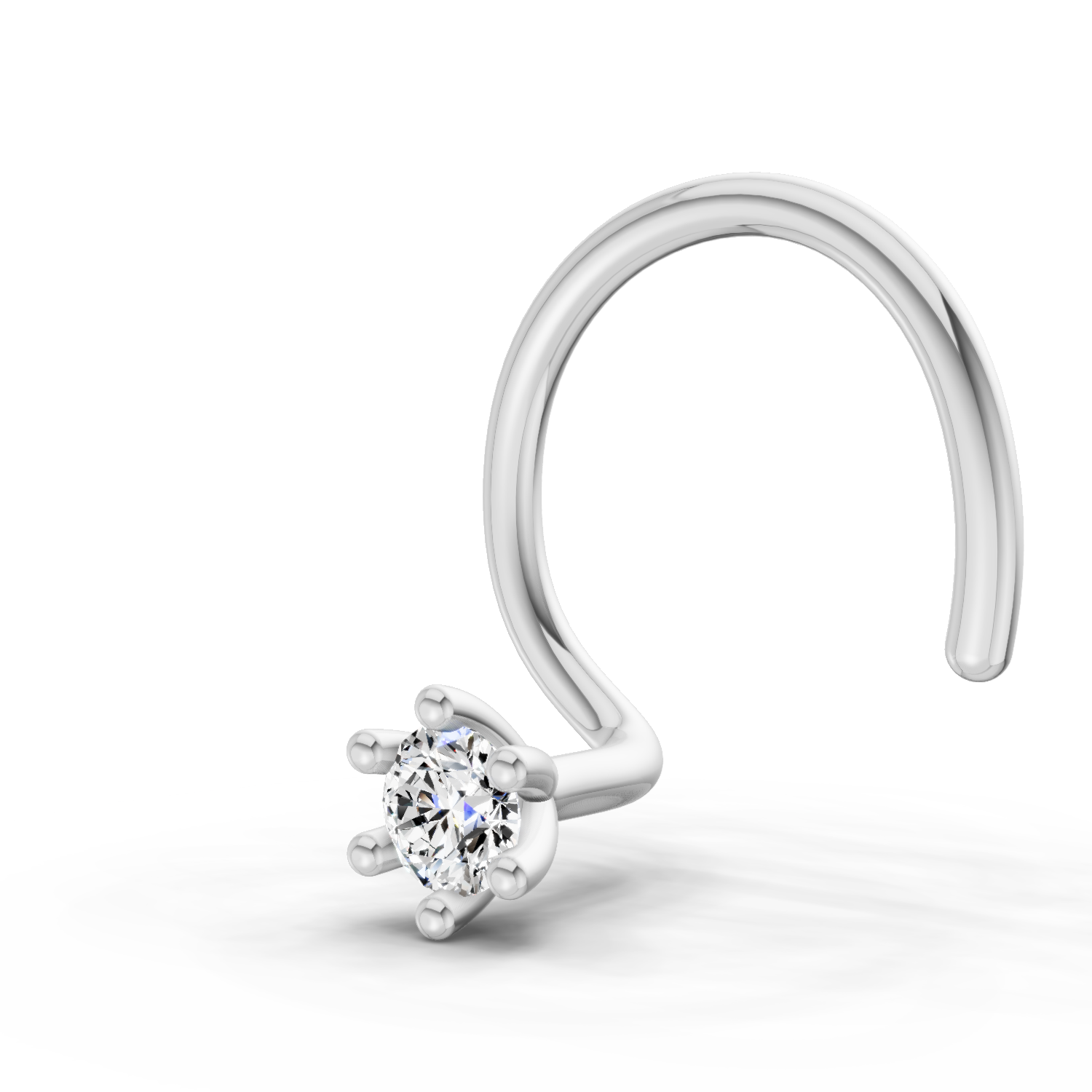 0.05 Ct Solitaire Round Shape Nose Pin | 14K Yellow Gold