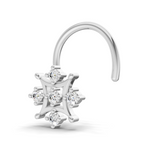 0.08 Carat Lab Grown Diamond Round Shape Snowflake Nosepin | 14K White Gold (Wire)