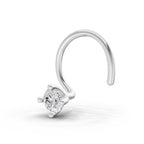 0.03 Ct Round Shape 4 Prong Solitaire Diamond Nose Pin | 14K Yellow Gold