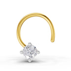 0.03 Ct Round Shape 4 Prong Solitaire Diamond Nose Pin | 14K Yellow Gold