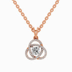 0.50 ct Infinity Knot Halo Diamond Pendant in 14K