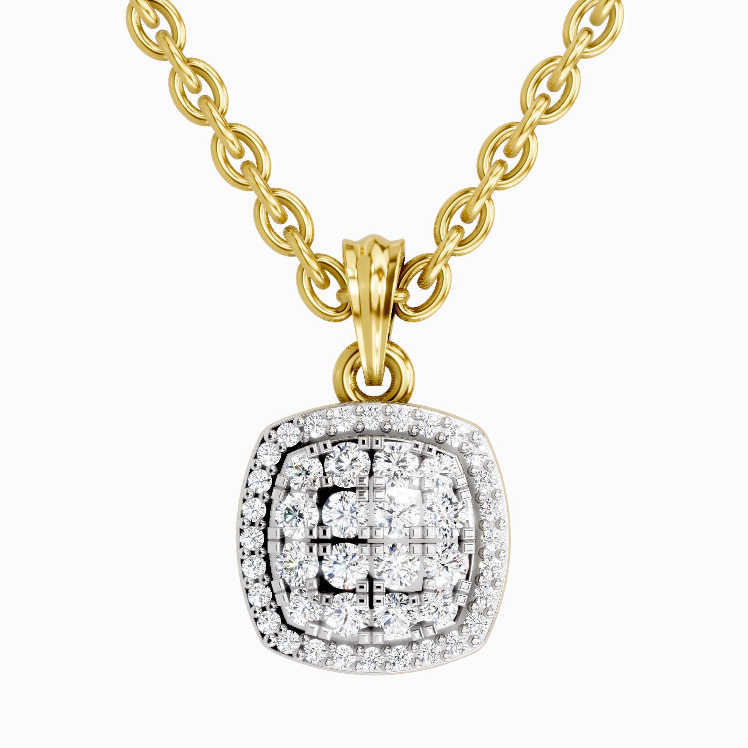 0.26 Carat Round Cluster Pendant | 14K Yellow Gold