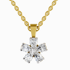 Lab Grown Diamond 1.26 Carat Flower Pendant for Women in 14K