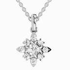 Lab Grown Diamond 1.12 Carat Flower Pendant for Women in 14K