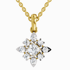 Lab Grown Diamond 1.12 Carat Flower Pendant for Women in 14K