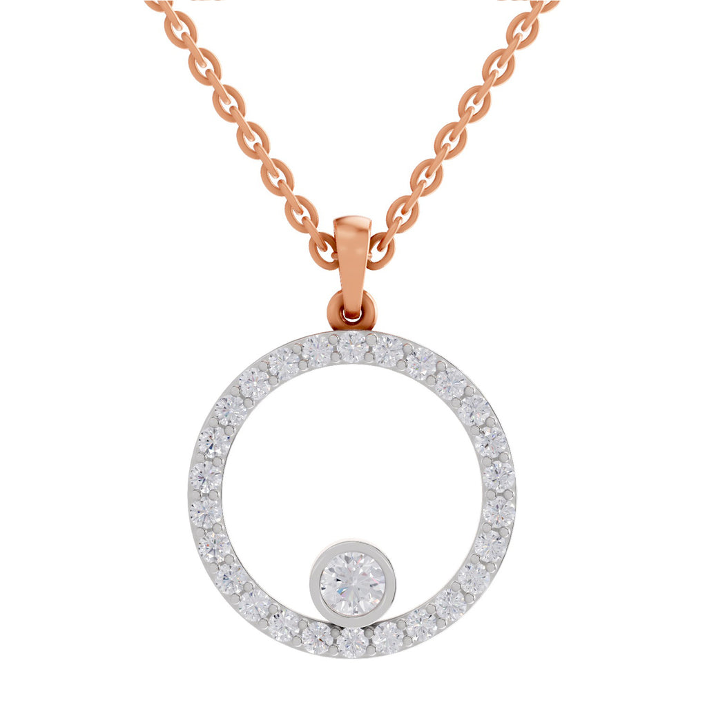 1 ct Circle Shape Diamond Pendant in 14K