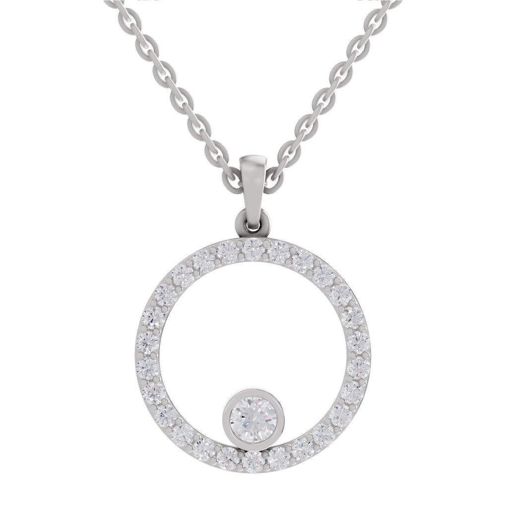 1 ct Circle Shape Diamond Pendant in 14K