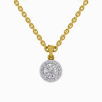 0.62 ct Halo Diamond Pendant in 14K