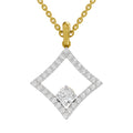 1.31 Round Shape | 925 Sterling Silver Gold Plated Halo Pendant Necklace