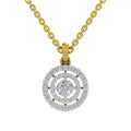 1.3 Ct Round Shape Diamond | 925 Sterling Silver Gold Plated Halo Pendant Necklace