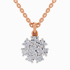1.62 ct Diamond Cluster Flower Pendant in 14K