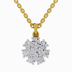 1.62 ct Diamond Cluster Flower Pendant in 14K