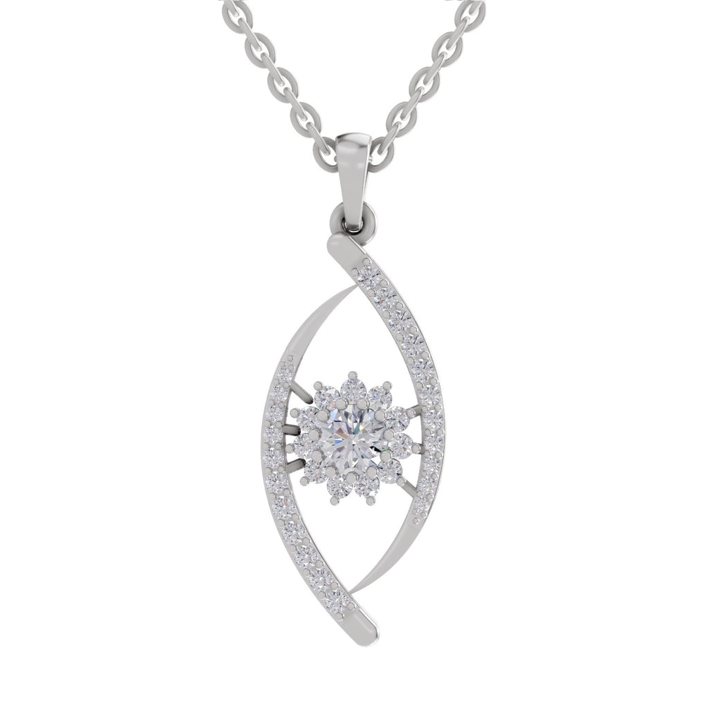 0.75 ct Swirl Diamond Pendant in 14K