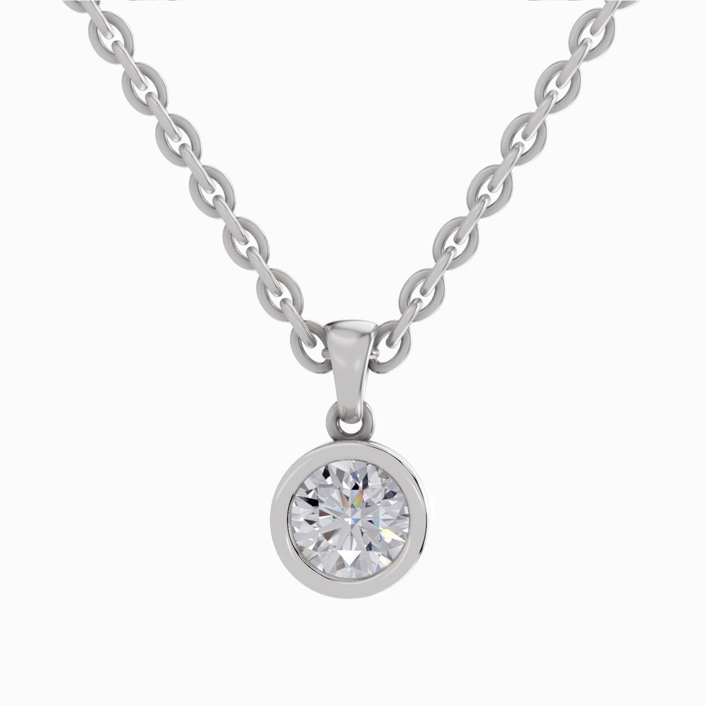 0.50 ct Bezel Solitaire Diamond Pendant in 14K