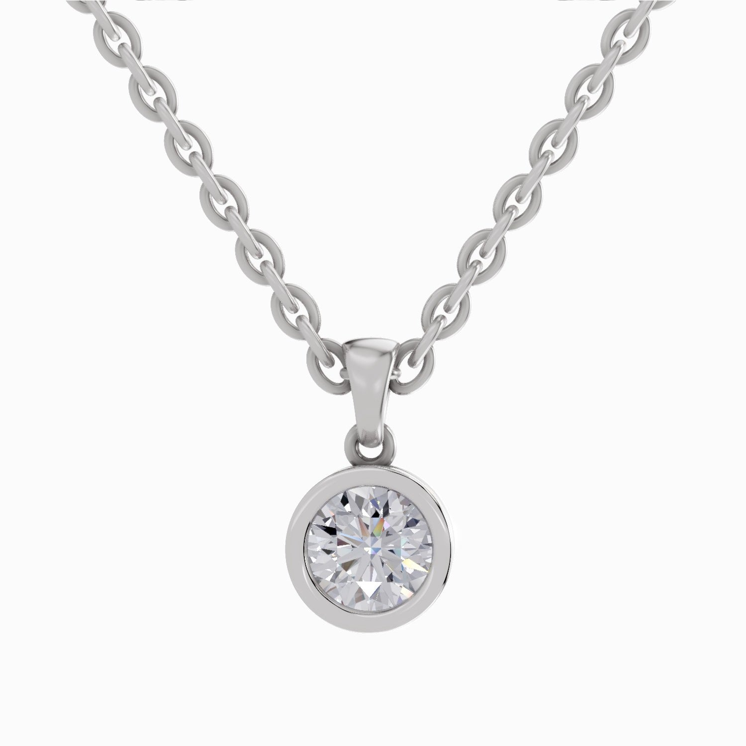 0.50 ct Bezel Solitaire Diamond Pendant in 14K