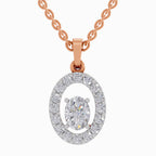 1.38 ct Oval Shape Halo Diamond Pendant in 14K