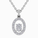 1.38 ct Oval Shape Halo Diamond Pendant in 14K