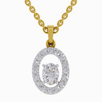 1.38 ct Oval Shape Halo Diamond Pendant in 14K