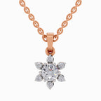 0.75 ct Floral Diamond Pendant in 14K