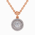 0.70 ct Double Halo Diamond Pendant in 14K