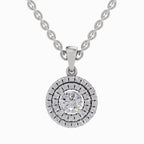0.70 ct Double Halo Diamond Pendant in 14K