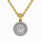0.70 ct Double Halo Diamond Pendant in 14K