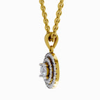 0.70 ct Double Halo Diamond Pendant in 14K