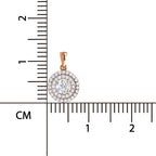 0.70 ct Double Halo Diamond Pendant in 14K