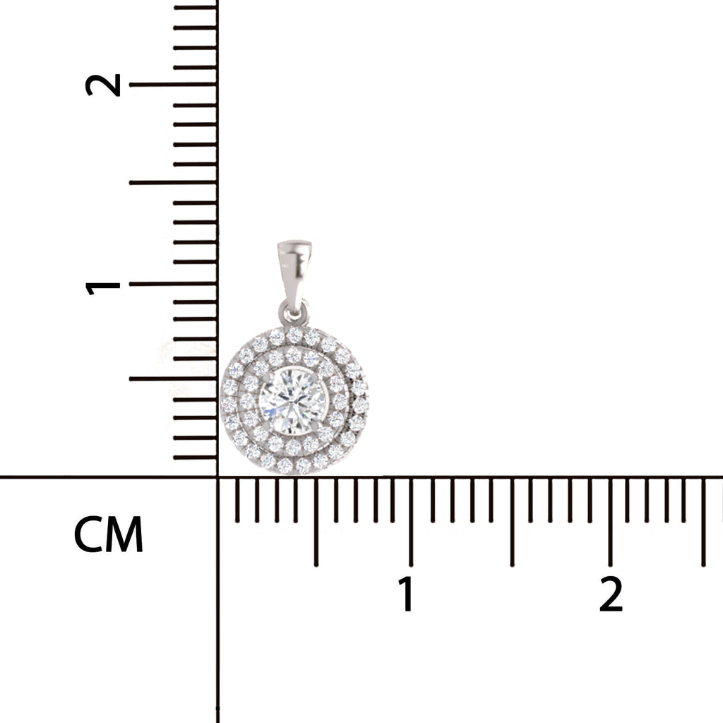 0.70 ct Double Halo Diamond Pendant in 14K