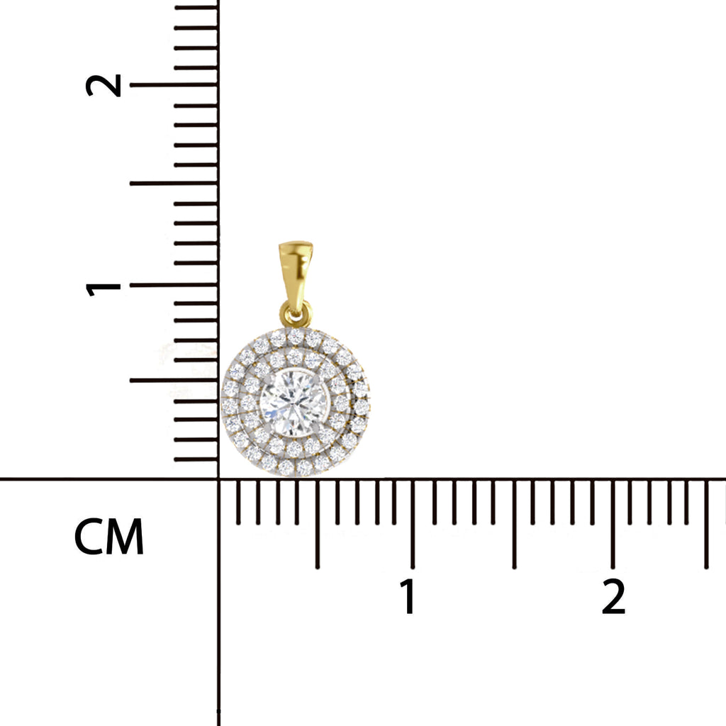 0.70 ct Double Halo Diamond Pendant in 14K