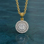 0.70 ct Double Halo Diamond Pendant in 14K